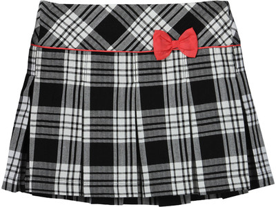 

Beebay Checkered Girls A-line Black, White Skirt