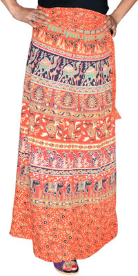 

Marusthali Printed Women's Wrap Around Multicolor Skirt, Red