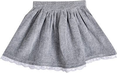 

Lil Orchids Solid Girls Gathered Grey Skirt