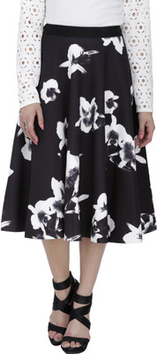 

Svt Ada Collections Floral Print Women's Regular Black Skirt