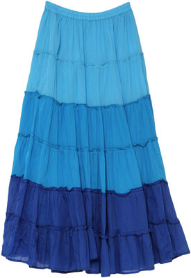 

BIBA girls Solid Girls A-line Blue Skirt, Blu-lblu