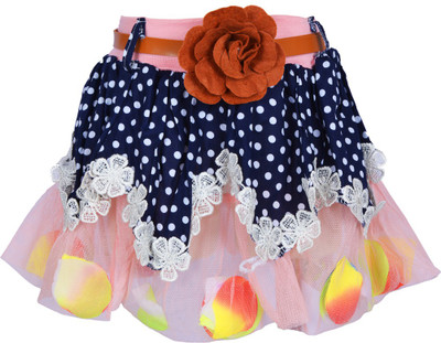 

Lil Orchids Polka Print Girls Gathered Red Skirt