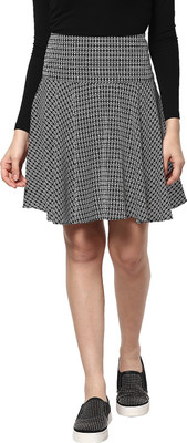 

Abiti Bella Checkered Women's A-line Multicolor Skirt, Monochrome