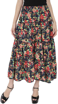 

Famous by Payal Kapoor Printed Women's Layered Multicolor Skirt, Multi