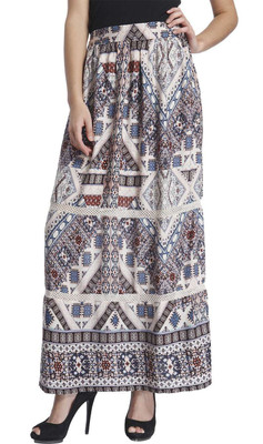 

Only Printed Women's Gathered White Skirt, White swan