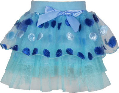 

Lil Orchids Embroidered Girls Gathered Blue Skirt