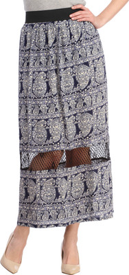 

Cottinfab Paisley Women's Straight Black, Multicolor Skirt