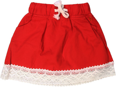 

Magneto Solid Girls A-line Red Skirt