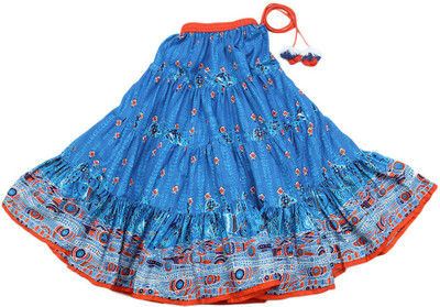 

BIBA girls Printed Girls A-line Blue Skirt, Blu