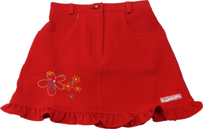 Romano Solid Girls A-line Red Skirt Romano Solid Girls A-line Red Skirt
