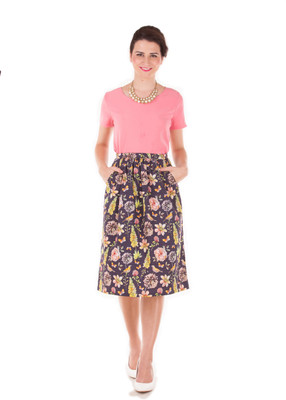 Band Box Floral Print Women Regular Blue Skirt at flipkart