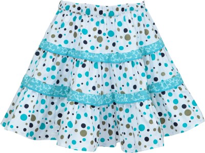 nino bambino Polka Print Girls Gathered Green, White Skirt