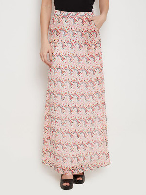 

The Vanca Printed Women's A-line Red Skirt