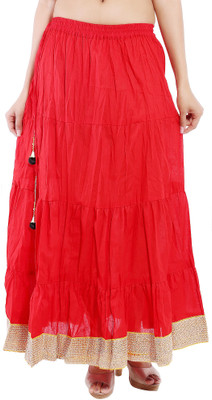 

Magnus Solid Women's Regular Red Skirt