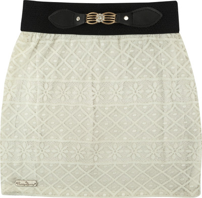 

Hunny Bunny Self Design Girls Tube White Skirt