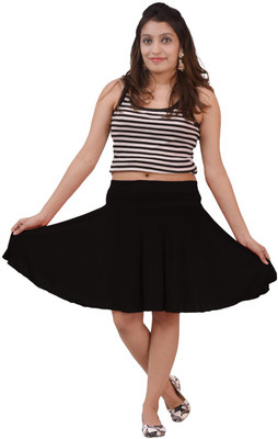 

Ace Solid Women's A-line Black Skirt