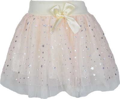 

Lil Orchids Printed Girls Gathered Pink Skirt, Light pink