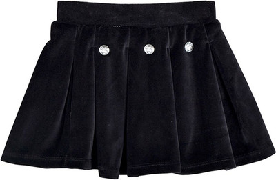 

Lil Orchids Solid Girls Pleated Black Skirt