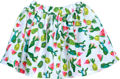 Bella Moda Printed Girls Gathered Multicolor Skirt