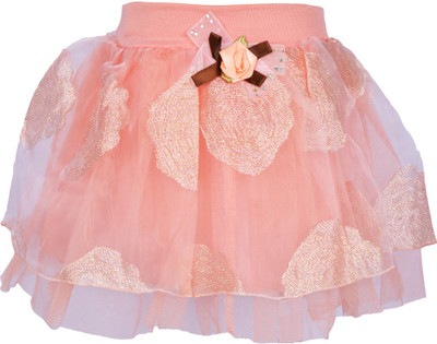 

Lil Orchids Embroidered Girls A-line Pink Skirt