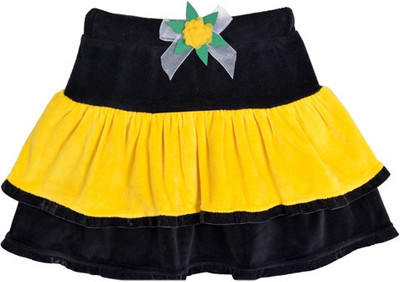 

Lil Orchids Solid Girls Tiered Black Skirt