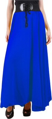 Raabta Fashion Solid Women Regular Blue Skirt