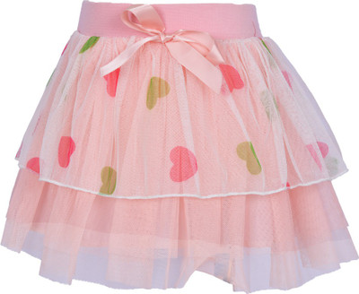

Lil Orchids Floral Print Girls Gathered Pink Skirt