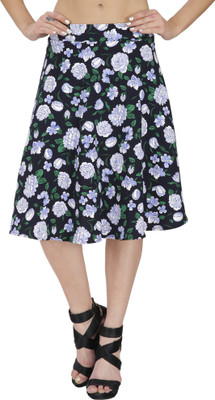 

Svt Ada Collections Floral Print Women's Regular Black Skirt