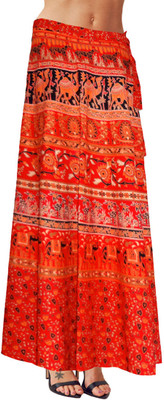 Sttoffa Printed Women Wrap Around Multicolor Skirt