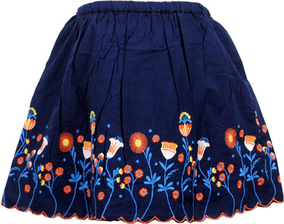 

Bella Moda Embroidered Girls Gathered Blue Skirt