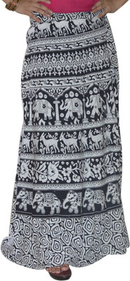 

Marusthali Printed Women's Wrap Around White Skirt