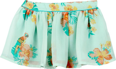 

Beebay Floral Print Girls Gathered Multicolor Skirt, Light green