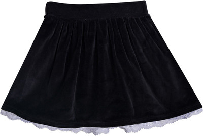 

Lil Orchids Solid Girls Gathered Black Skirt