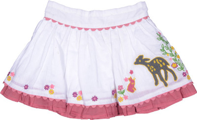 

Rute Embroidered Baby Girls A-line White, Pink Skirt, Pink;white