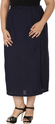 

Eves Pret A Porter Solid Women's Wrap Around Dark Blue Skirt, Navy