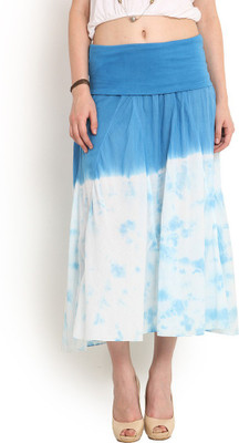 

Trend Arrest Solid Women's Gathered Light Blue Skirt, Sky blue