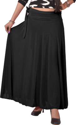 ACE Solid Women A-line Black Skirt