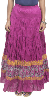 

Retaaz Solid, Floral Print Girls Broomstick Multicolor Skirt