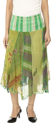 

Reevolution Embroidered Women' Asymetric Green Skirt
