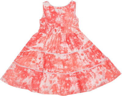 

People Girl's Midi/Knee Length Casual Dress(Multicolor, Sleeveless