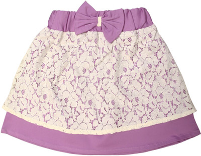 

Magneto Self Design Girls A-line Purple, White Skirt, Light purple