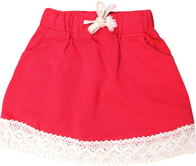 

Magneto Solid Girls A-line Pink Skirt