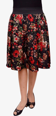 

V3ishop Printed Women's Gathered Blue Skirt, Navy blue