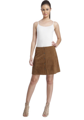 

Only Solid Women's A-line Brown Skirt, Kangaroo