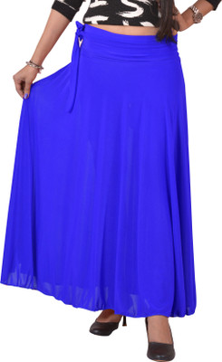 ACE Solid Women A-line Blue Skirt