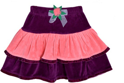 Lil Orchids Solid Baby Girls Tiered Purple Skirt available at flipkart for Rs.279