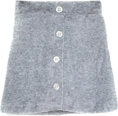 

Lil Orchids Solid Girls Straight Grey Skirt