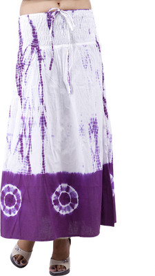 

Indi Bargain Self Design Women's A-line Purple, White Skirt