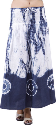 

Indi Bargain Self Design Women's A-line Blue, White Skirt
