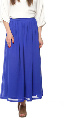 

Vvoguish Solid Women's A-line Blue Skirt